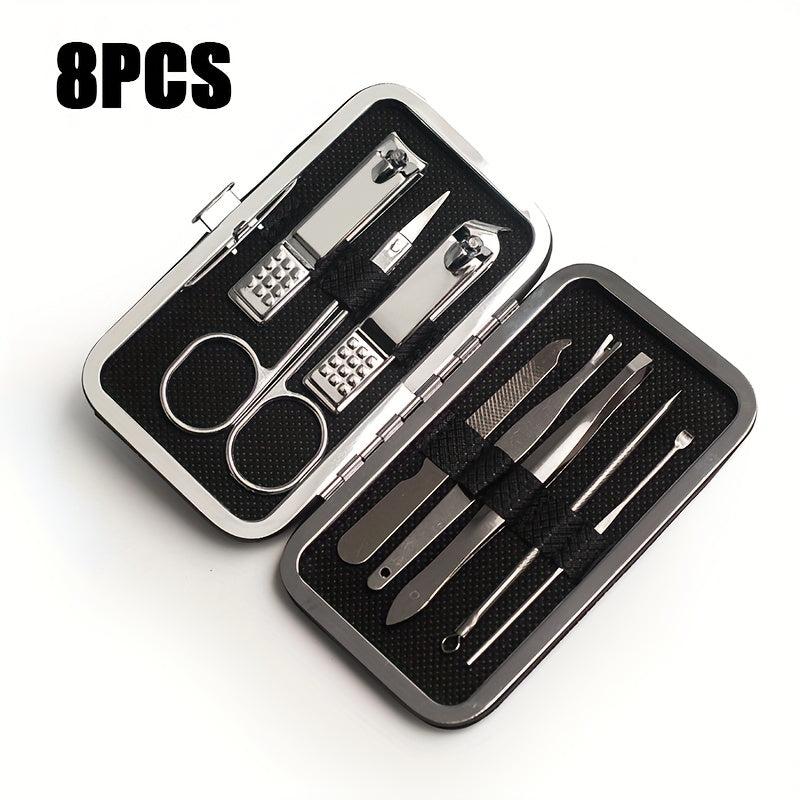 19 Pcs Stainless Steel Nail Clippers Pedicure Kit in Travel Case