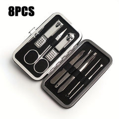 19 Pcs Stainless Steel Nail Clippers Pedicure Kit in Travel Case