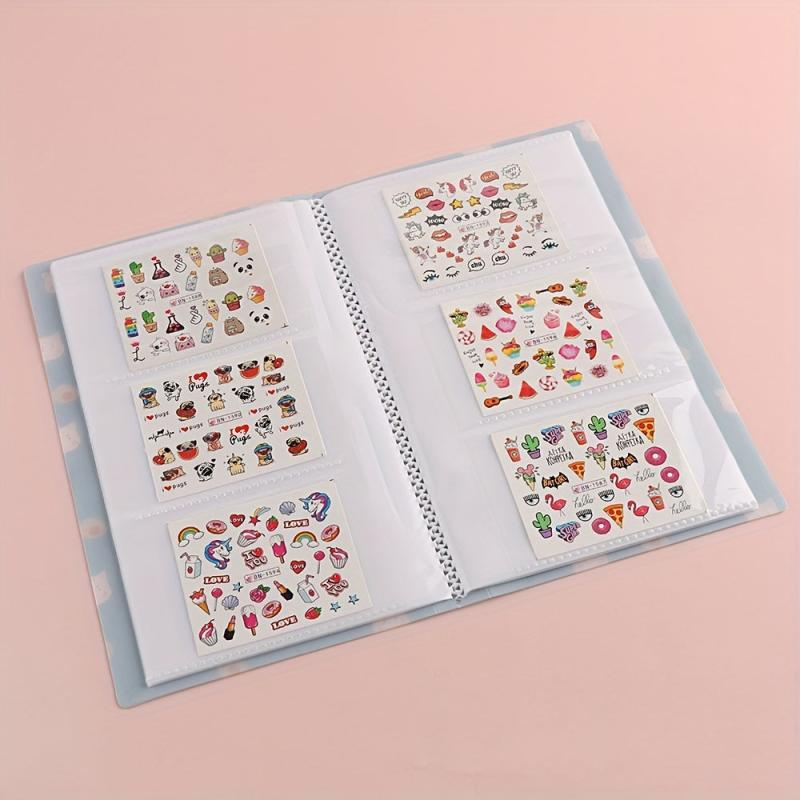 120 Slots Nail Art Sticker Storage Book Plastic Nail Art Tools Display