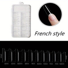 100 Pcs Clear French Style False Nails Tips with Box