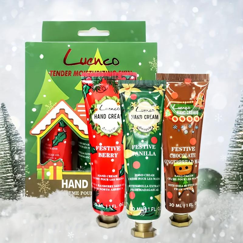 Christmas Hand Cream Set For Dry Skin Nourishing Softening Cutin Travel Size