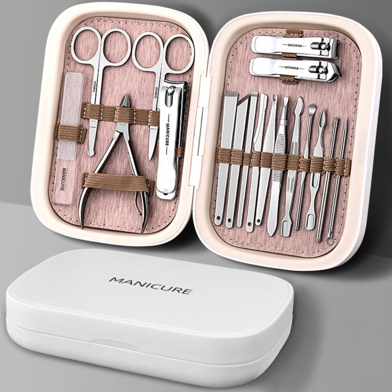 18 in 1 Stainless Steel Nail Clipper Set for Manicure and Pedicure
