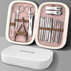 18 in 1 Stainless Steel Nail Clipper Set for Manicure and Pedicure