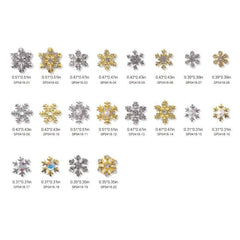 10 Pcs Snowflake Nail Art Charms 3D Crystals Rhinestones Metal Alloy Silver Gems
