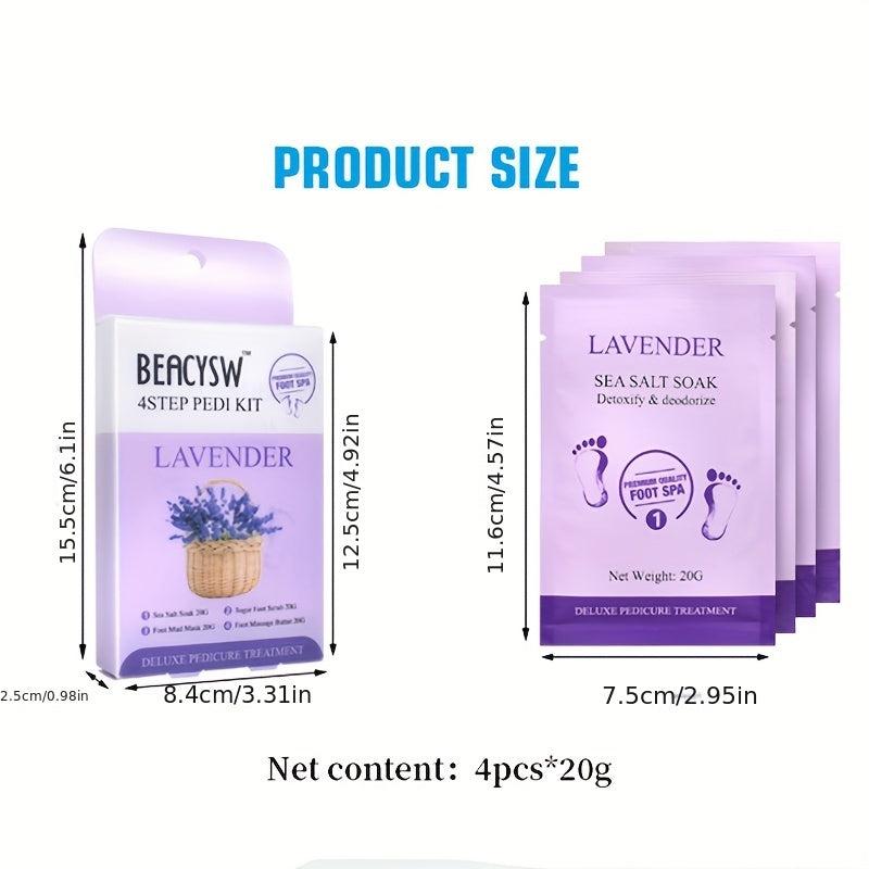4 Step Pedicure Kit Foot Soak Salt For Dry Feet Foot Spa Kit