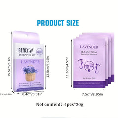 4 Step Pedicure Kit Foot Soak Salt For Dry Feet Foot Spa Kit