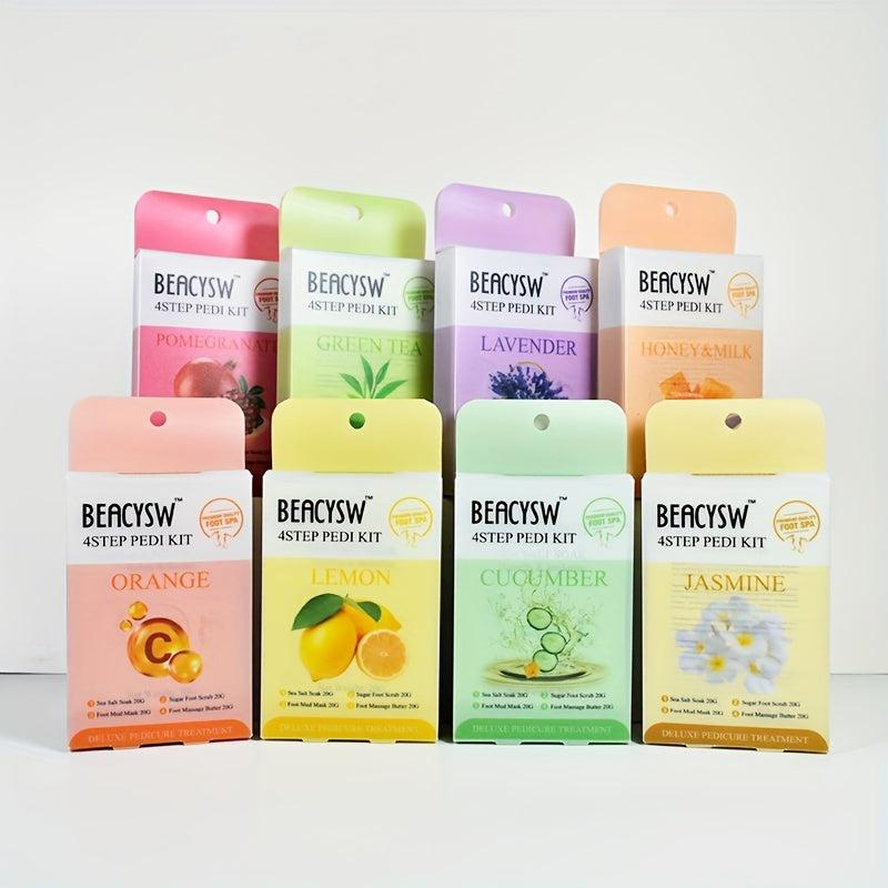 4 Step Pedicure Kit Foot Soak Salt For Dry Feet Foot Spa Kit