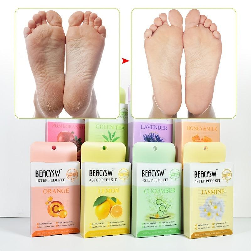 4 Step Pedicure Kit Foot Soak Salt For Dry Feet Foot Spa Kit