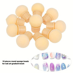 10pcs Gradual Change Nail Polish Sponge Head for Manicure and DIY Nail Art