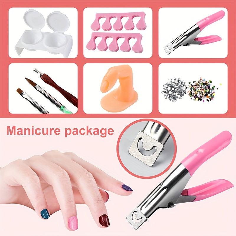 Acrylic Nail Kit with Glitter Powder and Nail Art Tips for Perfect Manicures