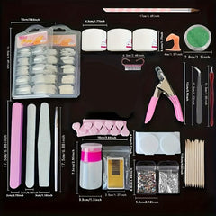 Acrylic Nail Kit with Glitter Powder and Nail Art Tips for Perfect Manicures