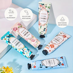 5pcs Flower Fragrance Hand Cream Set - Moisturizing & Nourishing for Dry Hands