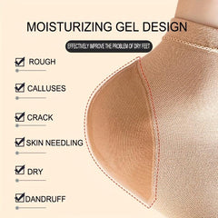Moisturizing Gel Heel Socks Soften Dry Cracked Heels Toeless for Comfort