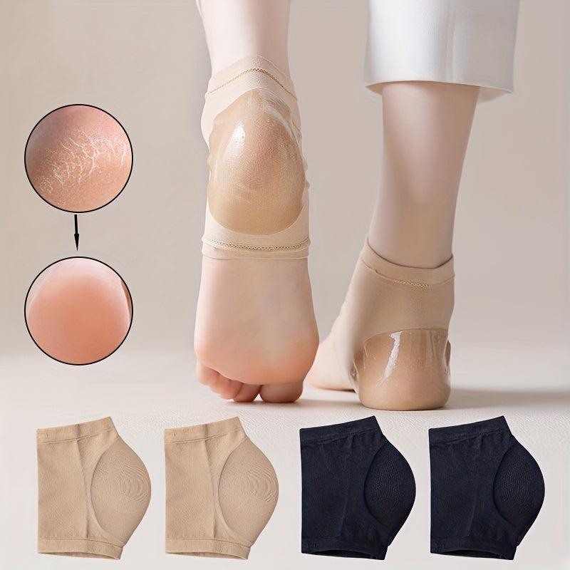 Moisturizing Gel Heel Socks Soften Dry Cracked Heels Toeless for Comfort