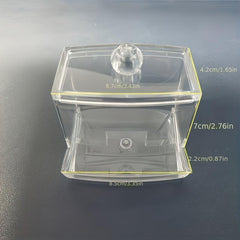 Clear Acrylic Pattern Box Makeup Cotton Storage Cosmetic Swabs Holder