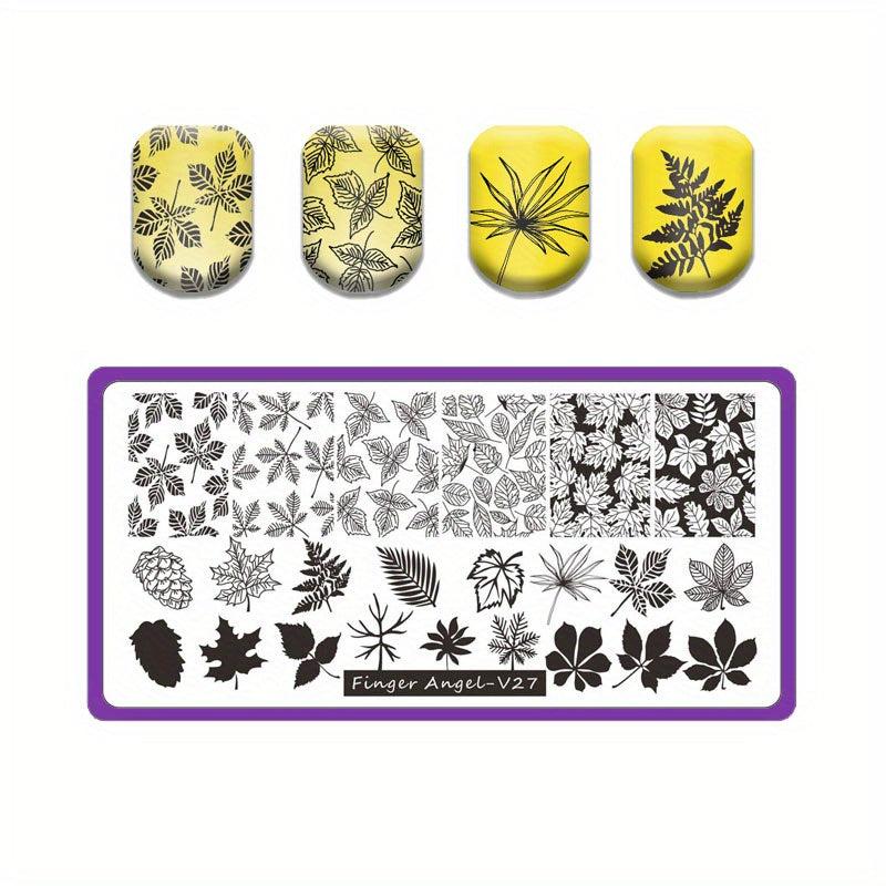 Nail Stamping Plates with Purple Back Cover
