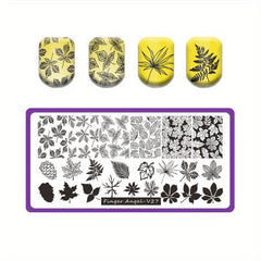 Nail Stamping Plates with Purple Back Cover