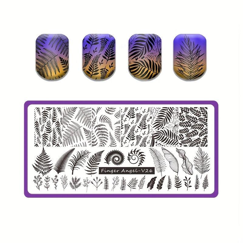 Nail Stamping Plates with Purple Back Cover