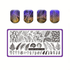 Nail Stamping Plates with Purple Back Cover