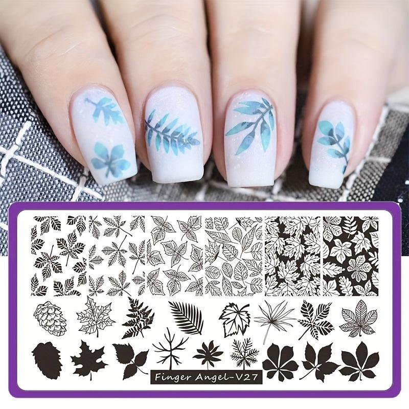Nail Stamping Plates with Purple Back Cover