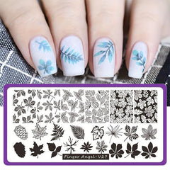 Nail Stamping Plates with Purple Back Cover