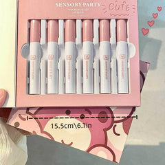 6 Pcs Velvet Lip Glaze Set Waterproof Daily Makeup Creamy Texture