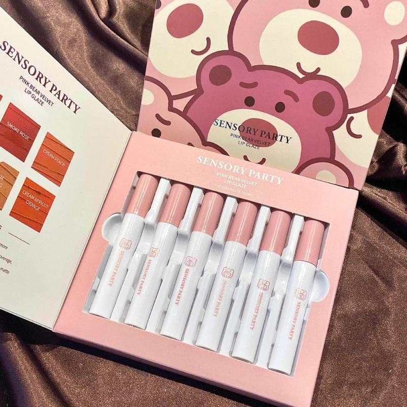 6 Pcs Velvet Lip Glaze Set Waterproof Daily Makeup Creamy Texture