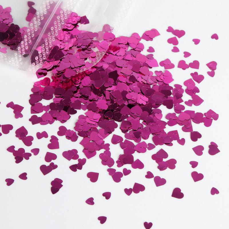 3D Sweet Love Heart Sequins Valentines Art Glitter Charms Nails Decor