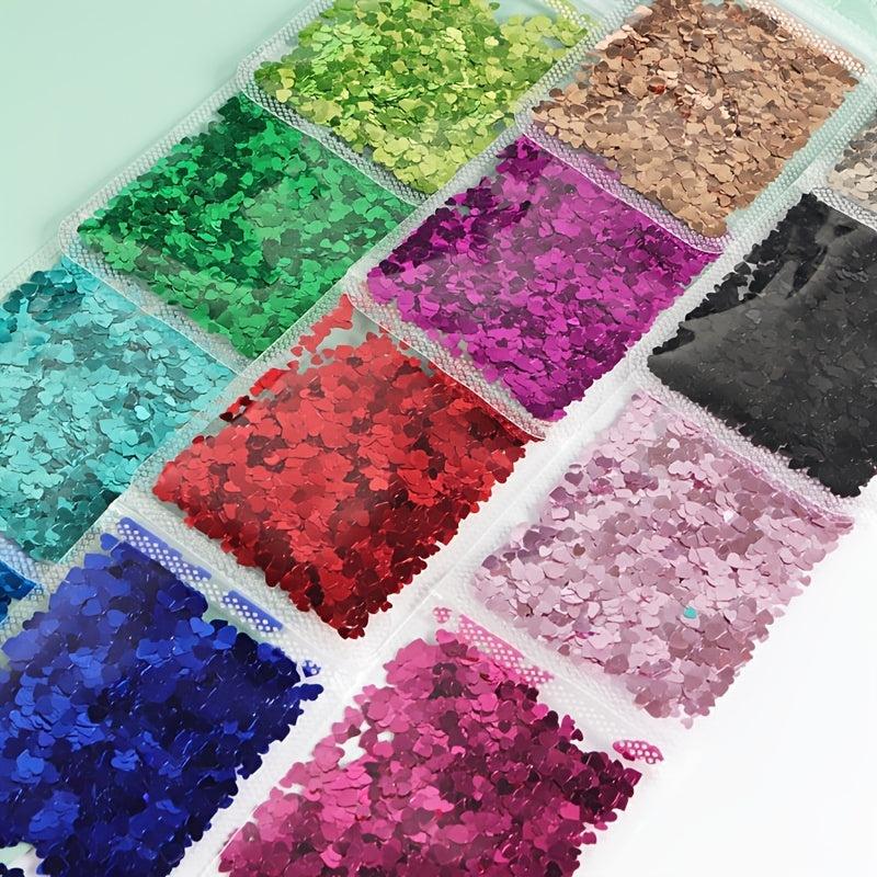 3D Sweet Love Heart Sequins Valentines Art Glitter Charms Nails Decor