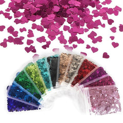 3D Sweet Love Heart Sequins Valentines Art Glitter Charms Nails Decor
