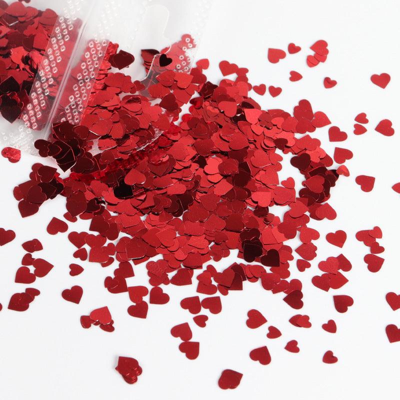 3D Sweet Love Heart Sequins Valentines Art Glitter Charms Nails Decor