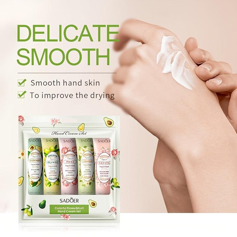 SADOER Hand Cream Gift Set For Women Girls 5 Pcs X 30g