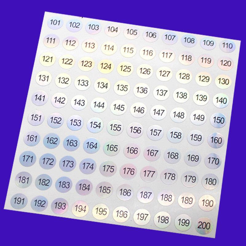 3 Waterproof Nail Polish Gel Varnish Sticker Label 1-300 Numbering System