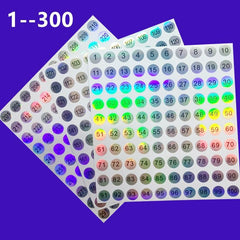 3 Waterproof Nail Polish Gel Varnish Sticker Label 1-300 Numbering System