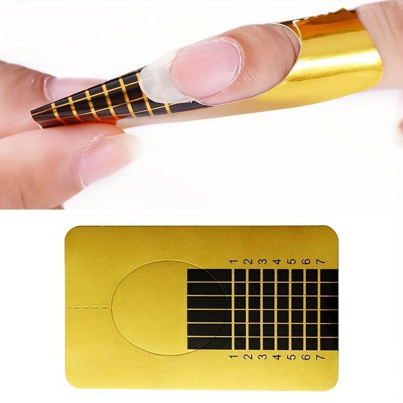 100pcs French Nail Form Tips Acrylic Tip Nails Sticker Extension Curl Form
