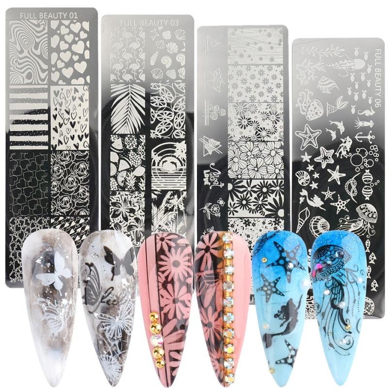 Graffiti Love Heart Butterflies Flowers Nail Art Stamping Plate FB01 06