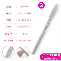 Stainless Steel Nail File Double Sided Polishing Nails Tool