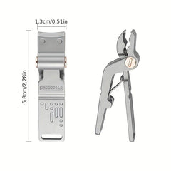 Crocodile Nail Clipper for Thick Nails & Ingrown, Stainless Steel, Gray Nails