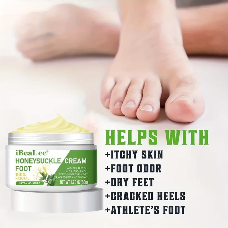 50g Honeysuckle Foot Cream for Dry Cracked Heels with Tea Tree Oil & Calendula
