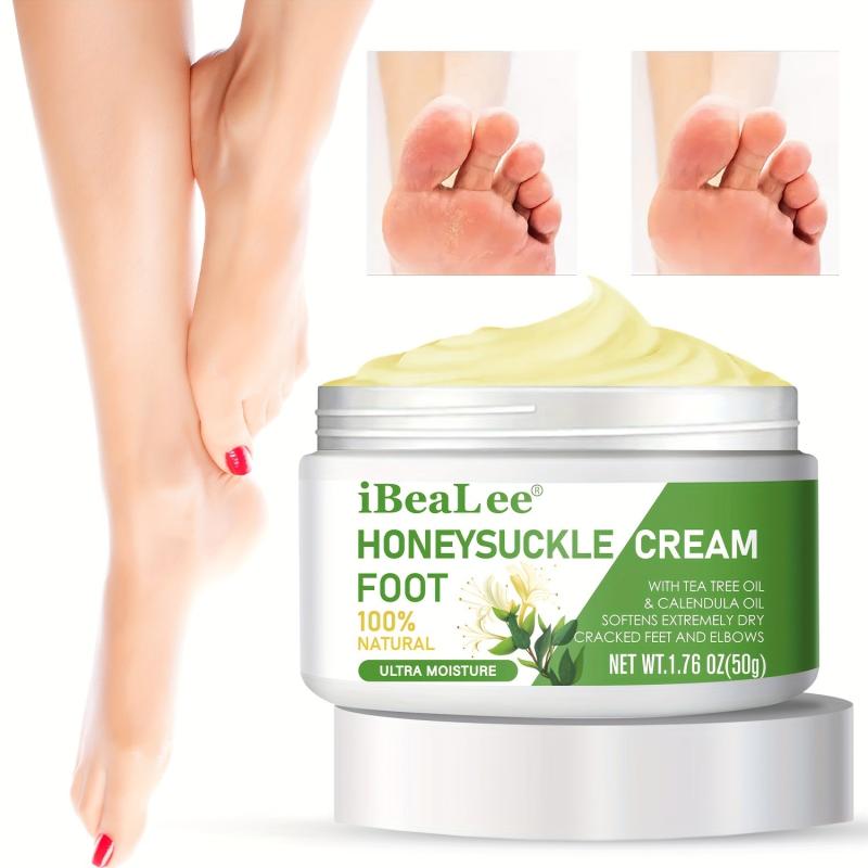 50g Honeysuckle Foot Cream for Dry Cracked Heels with Tea Tree Oil & Calendula