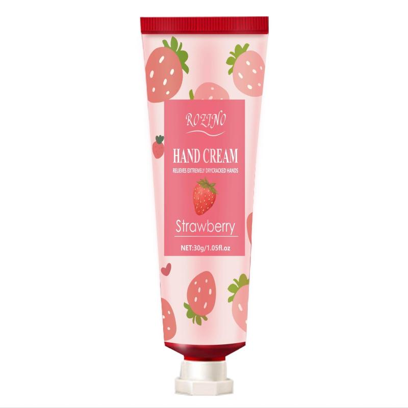 5 Pcs Strawberry Fragrance Hand Cream for Dry Skin, Moisturizing & Nourishing