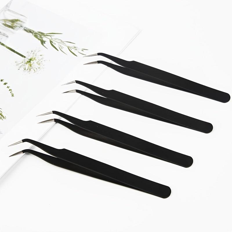 Stainless Steel Nail Rhinestone Picker Tools - Curved & Straight Tweezers