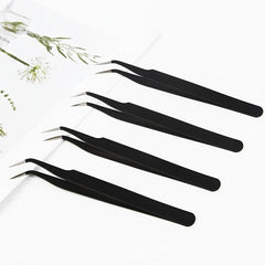 Stainless Steel Nail Rhinestone Picker Tools - Curved & Straight Tweezers