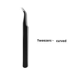 Stainless Steel Nail Rhinestone Picker Tools - Curved & Straight Tweezers