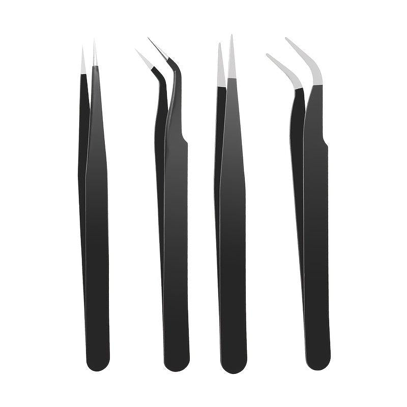 Stainless Steel Nail Rhinestone Picker Tools - Curved & Straight Tweezers
