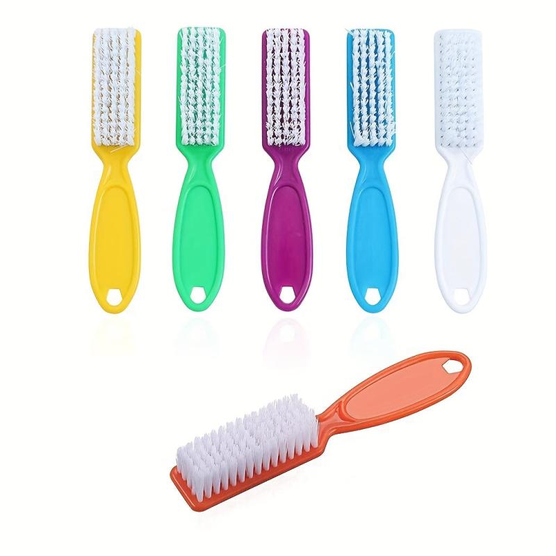 6 Pcs Fingernail Cleaning Brush Handle Grip Manicure Pedicure Tools