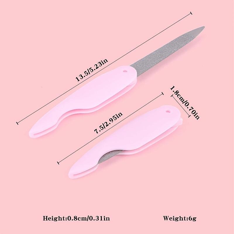 Stainless Steel Folding Nail File for Men Women - Double Sided Cuticle Tool