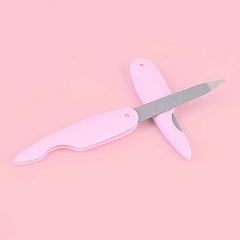 Stainless Steel Folding Nail File for Men Women - Double Sided Cuticle Tool