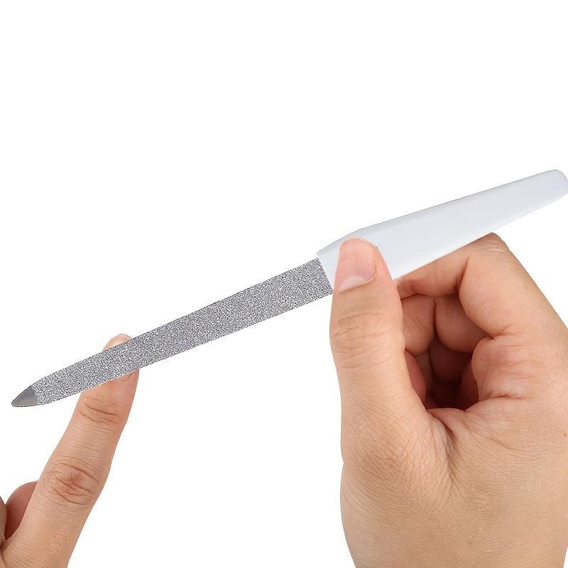 Stainless Steel Nail Files With Anti Slip Handle Double Sided Nail Filer