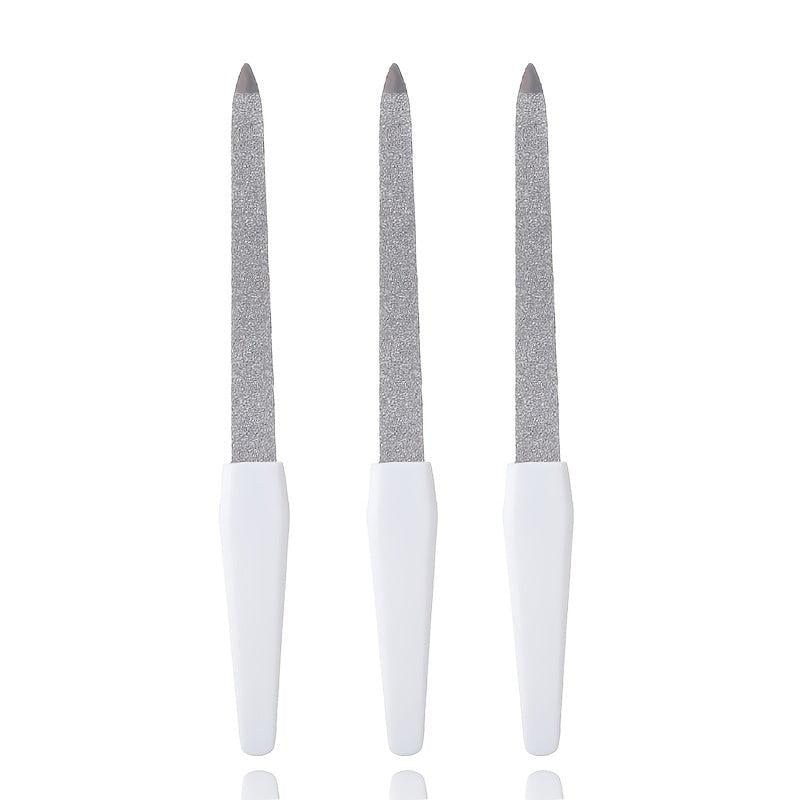 Stainless Steel Nail Files With Anti Slip Handle Double Sided Nail Filer